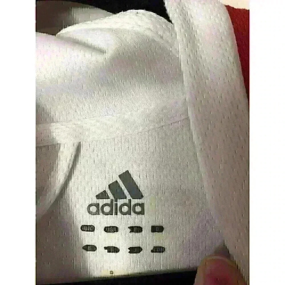 Adidas Mens Size 2XL Red/White Zip Up Jacket Hidden Inside Pockets - Picture 3 of 6